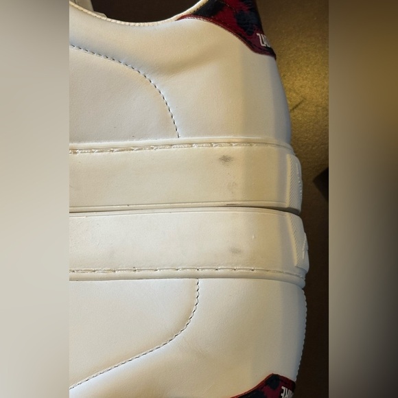 NIB Zadig & Voltaire La Flash Smooth Calfskin Sneakers 38 White Red Lightning 7 - Picture 8 of 13